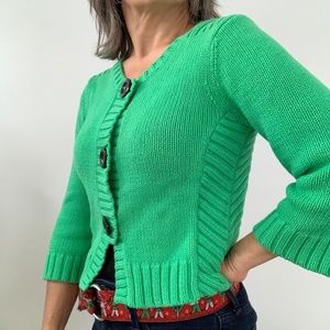 Diane Von Furstenburg Button Cropped Cardigan